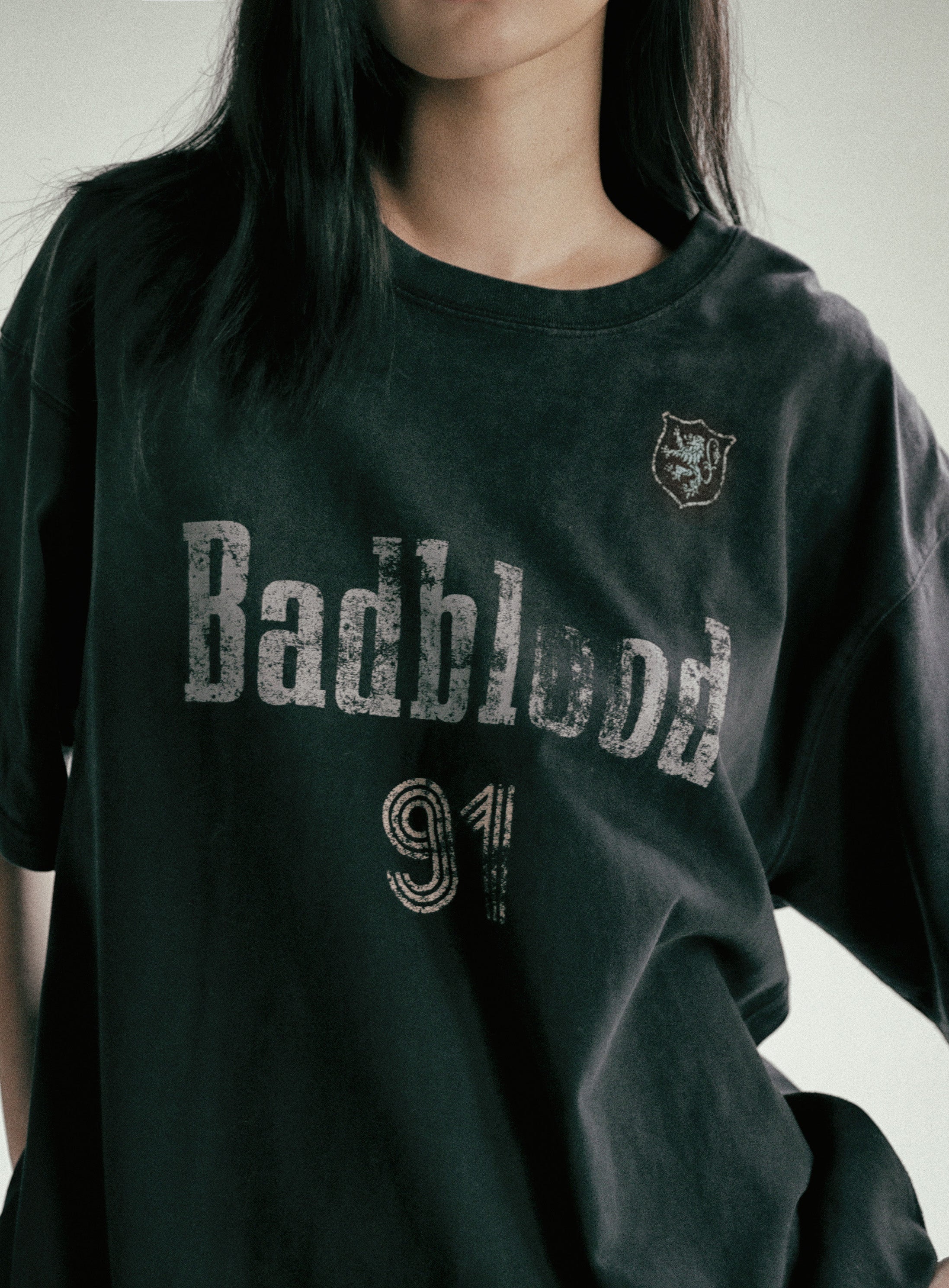 BADBLOOD ♥ Sun Faded2 Cut Off Tee/追跡付 w-tee24-112] Sun Faded 2 1/2 T 恤- 黑色– BADBLOOD