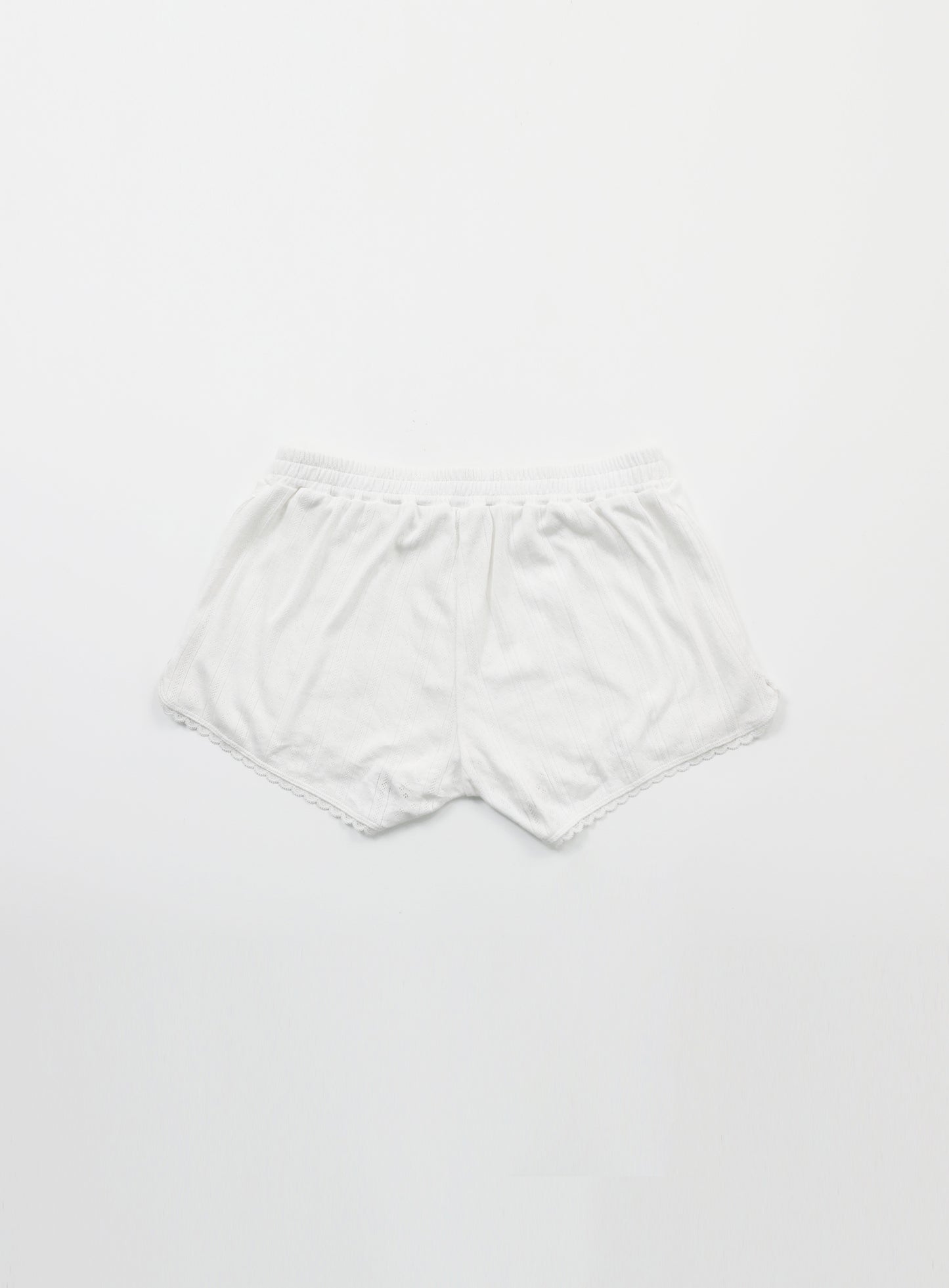 [w-srt24-059] 经典徽标尖头超短平角短裤 - 白色