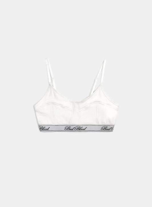 [w-bra25-001] 经典标志三角软杯文胸 - 白色