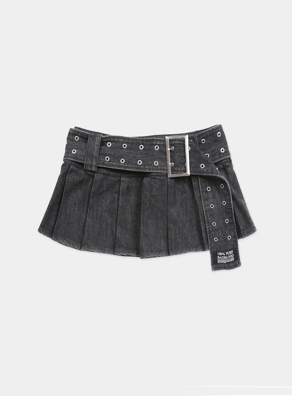 [w-skt23-022] 牛仔迷你裙 - 黑色