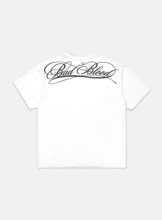 [w-tee25-034] 暗黑经典Logo T恤 - 白色