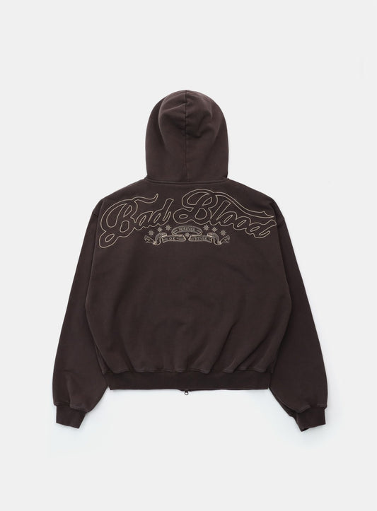 [w-hde25-015] Mystic Capsule 连帽拉链外套 - 棕色