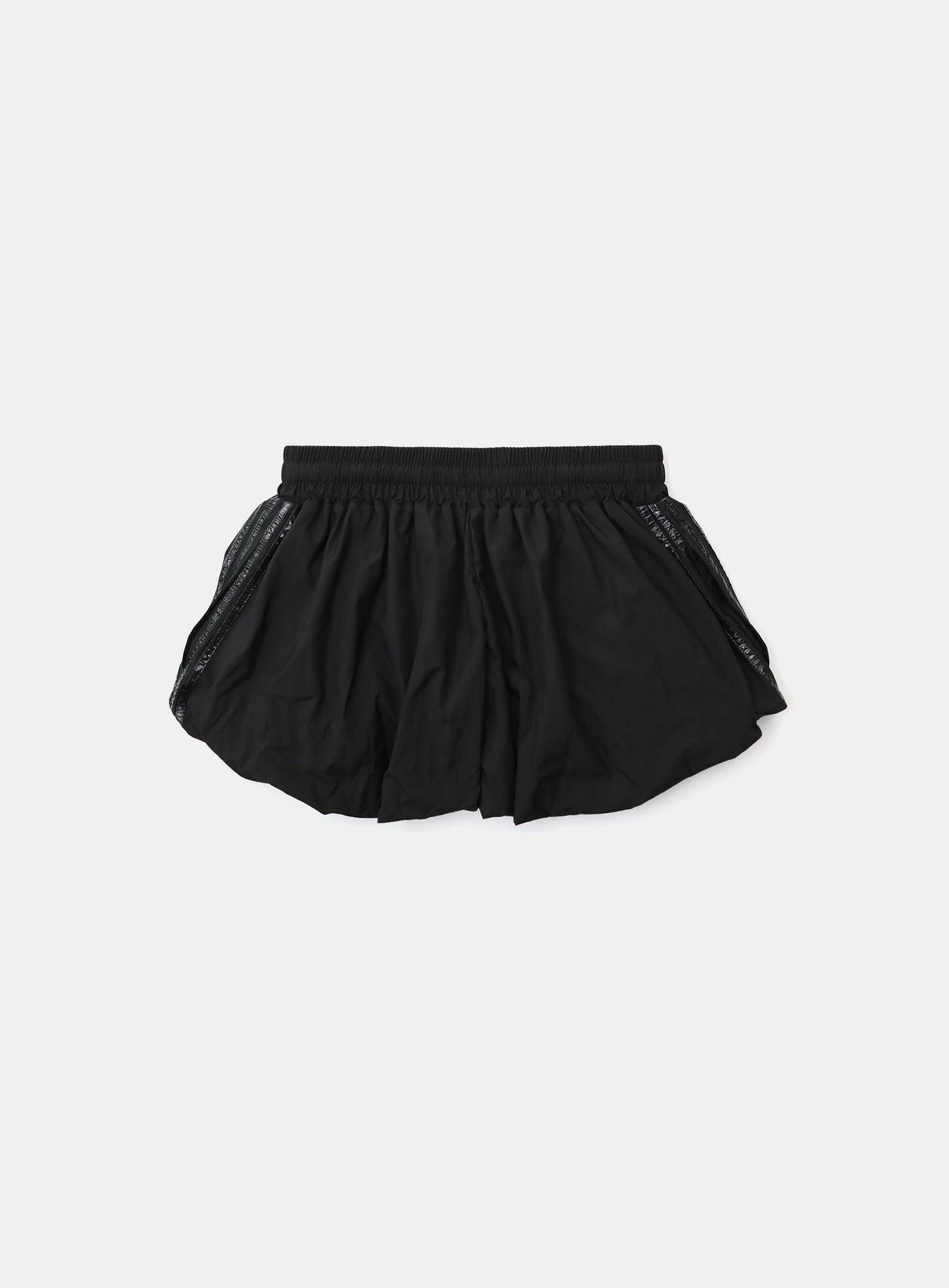 [w-skt25-002] Dark Billy 尼龙蓬蓬迷你裙 - 黑色