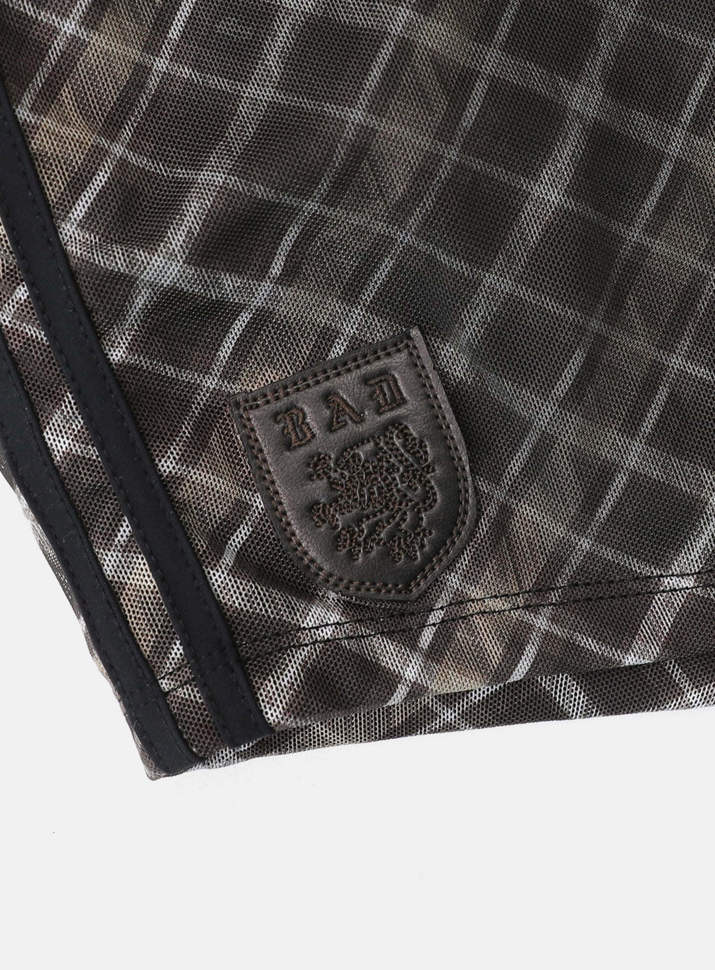 [w-srt25-010] 复古俱乐部平角短裤 - 棕色格纹