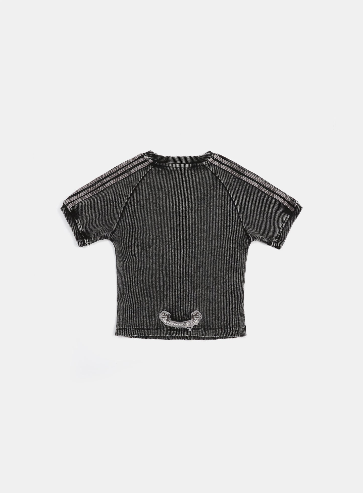 [w-tee25-011] 锈色牛仔 V 领 T 恤 - 黑色