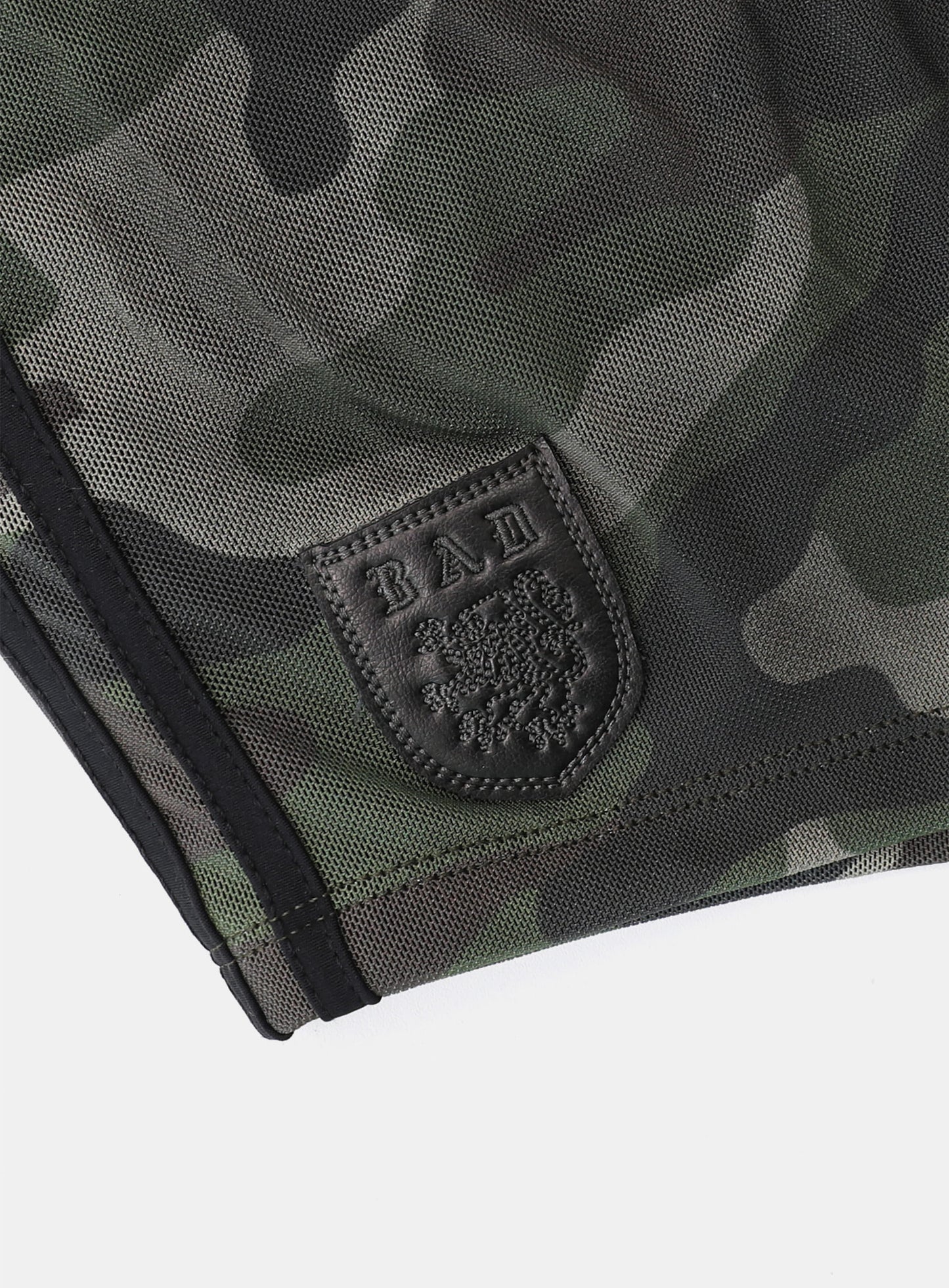 [w-srt25-011] 复古俱乐部平角短裤 - 绿色迷彩