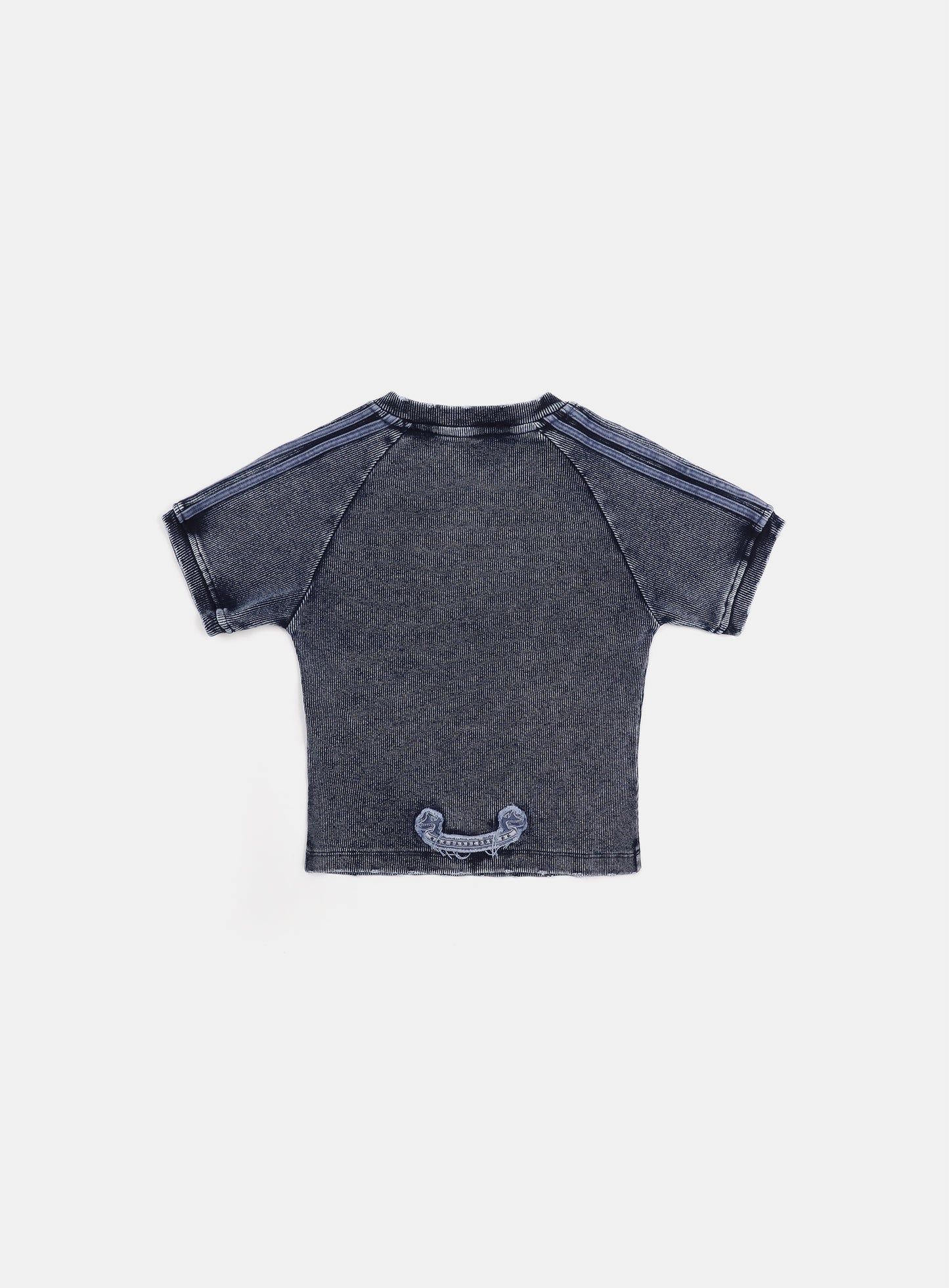 [w-tee25-010] 锈色牛仔 V 领 T 恤 - 蓝色