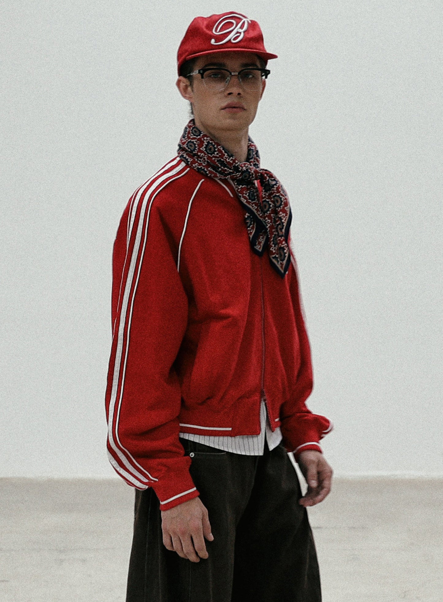 [w-jkt24-025] Billy 平纹针织风衣 - 红色