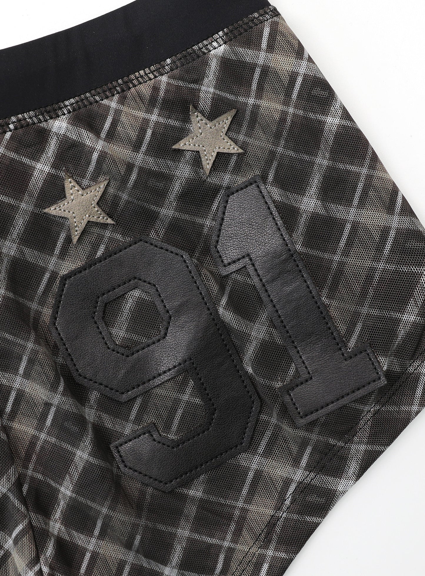 [w-srt25-010] 复古俱乐部平角短裤 - 棕色格纹