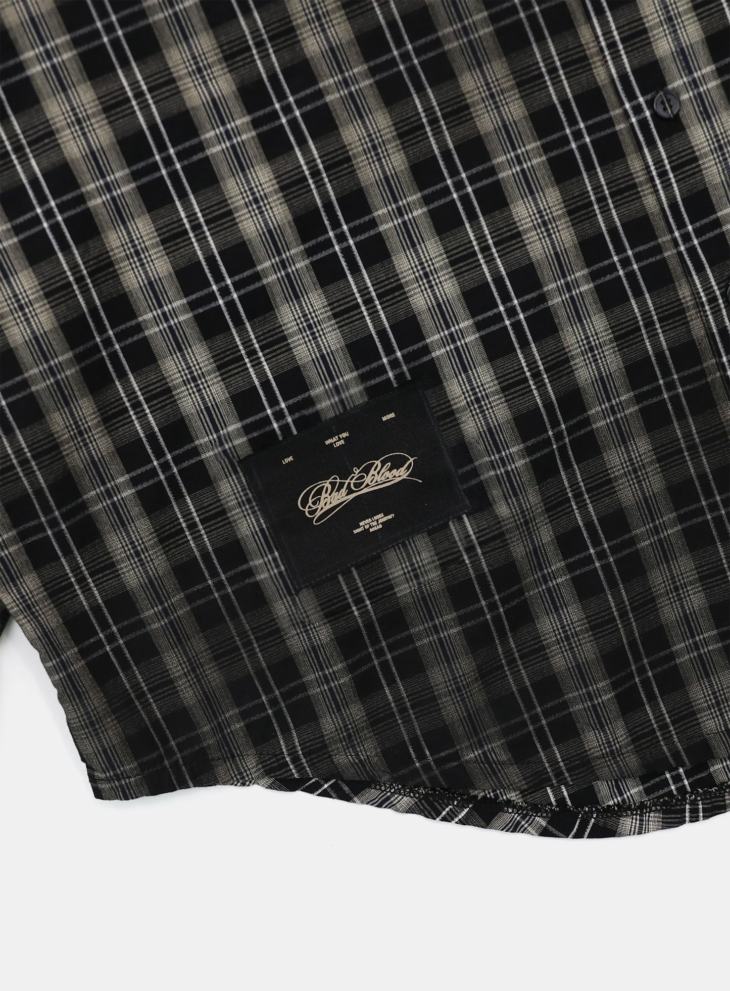 [w-tee25-026] Vintage Billy 格纹宽松衬衫- 黑色