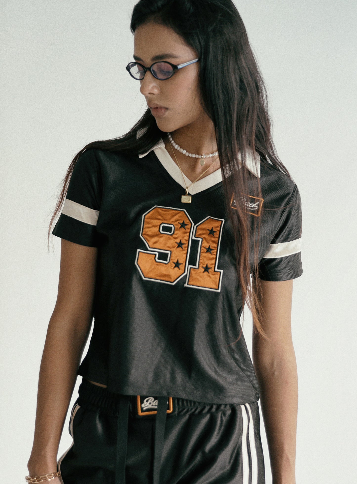 [w-tee24-066] 91 修身足球球衣 – 黑色