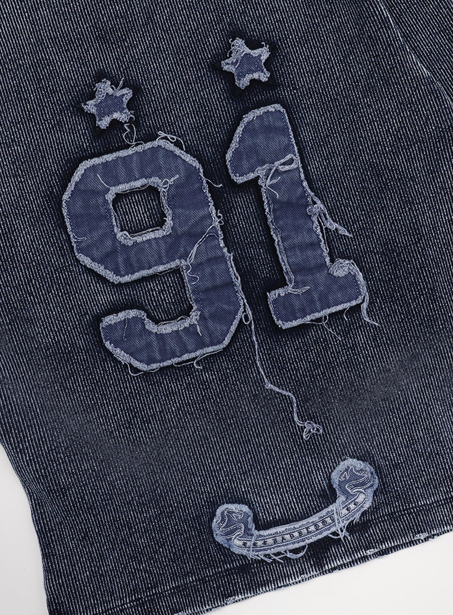 [w-tee25-014] 锈色牛仔修身长袖T恤 - 蓝色