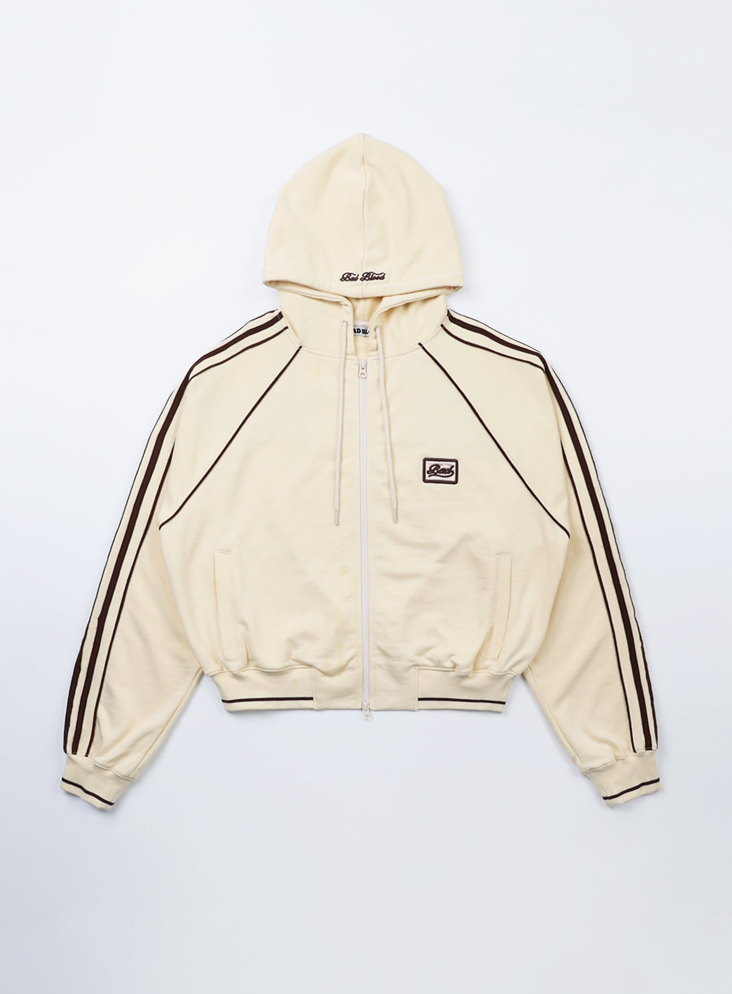 [w-hde24-032] Billy Hood 拉链连帽衫 - 香蕉牛奶