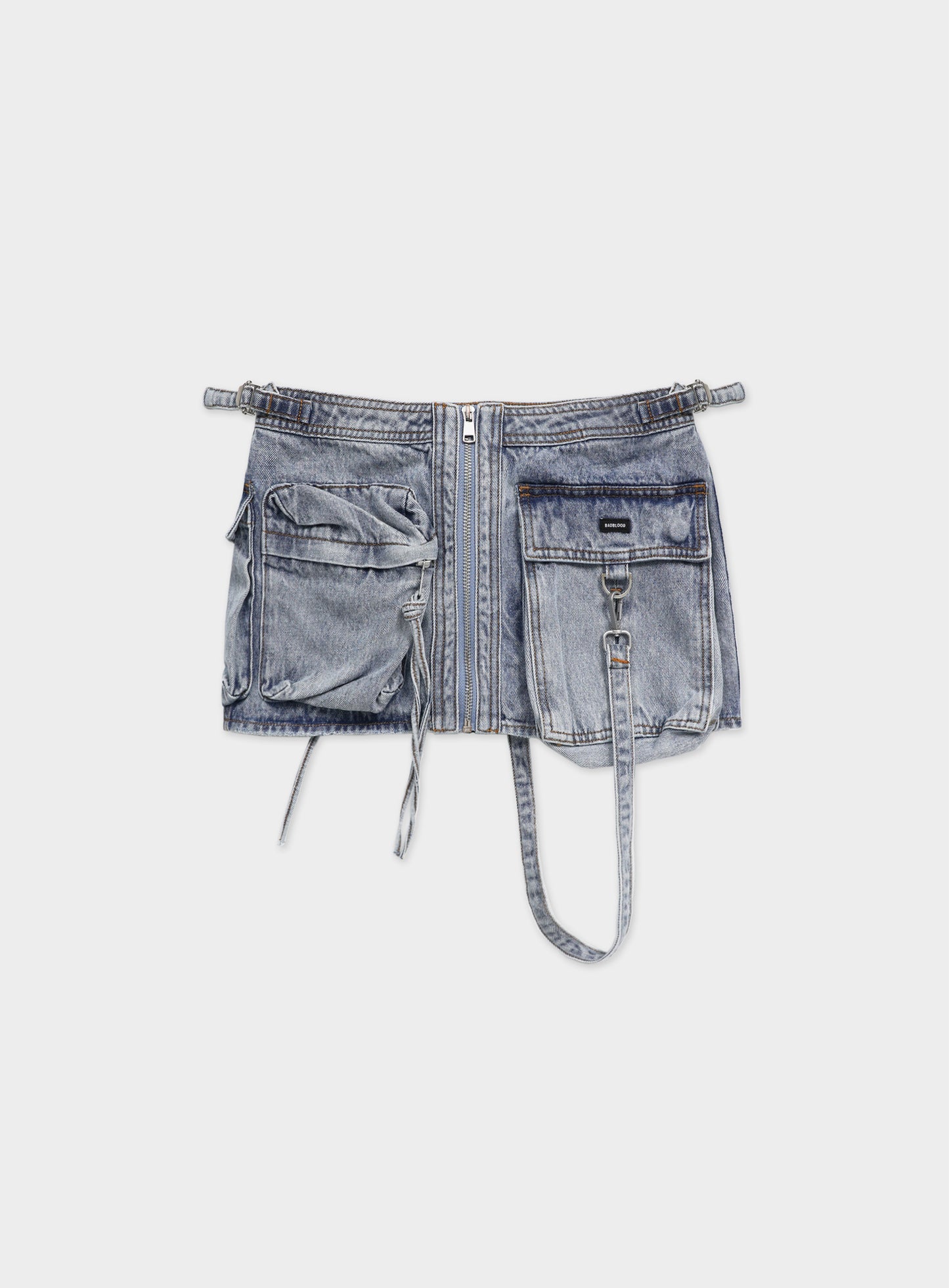 [w-skt23-021] Bonnie 牛仔工装迷你裙 - 蓝色