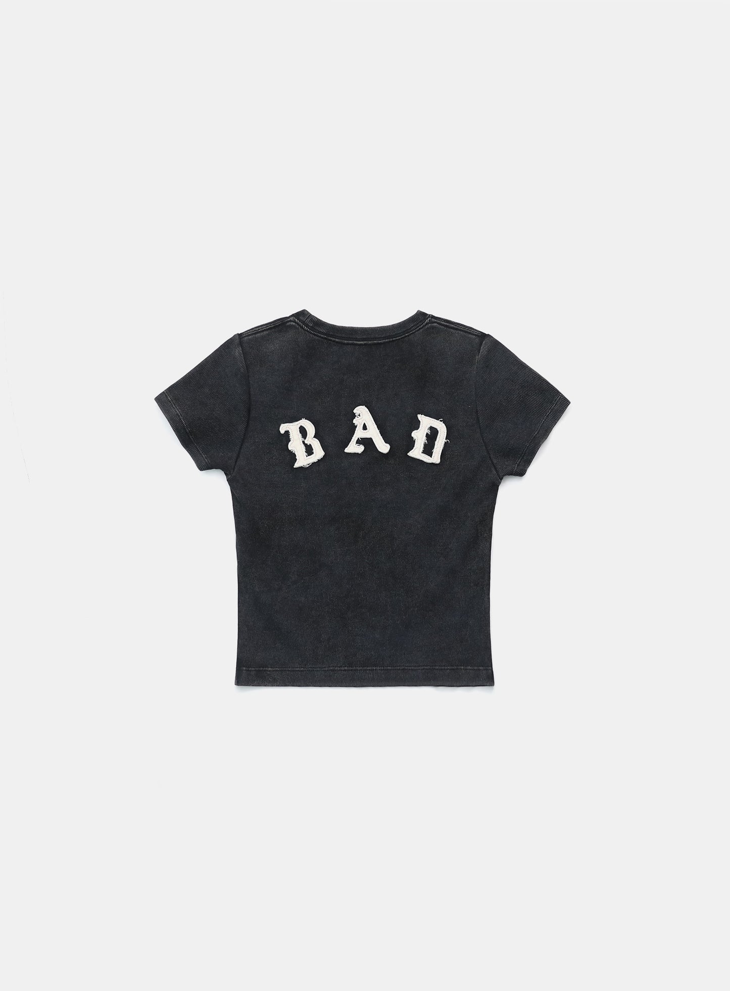 [w-tee25-033] Lion Patch 短袖修身版 - 水洗黑