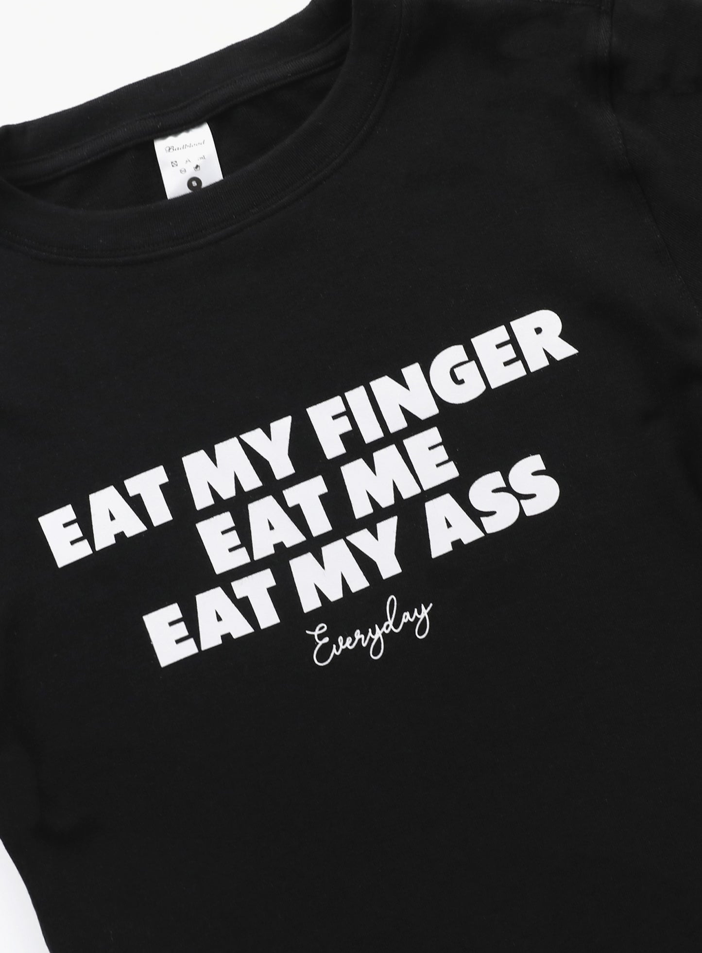 [w-tee24-056] Eat Me 修身 T 恤 - 黑色