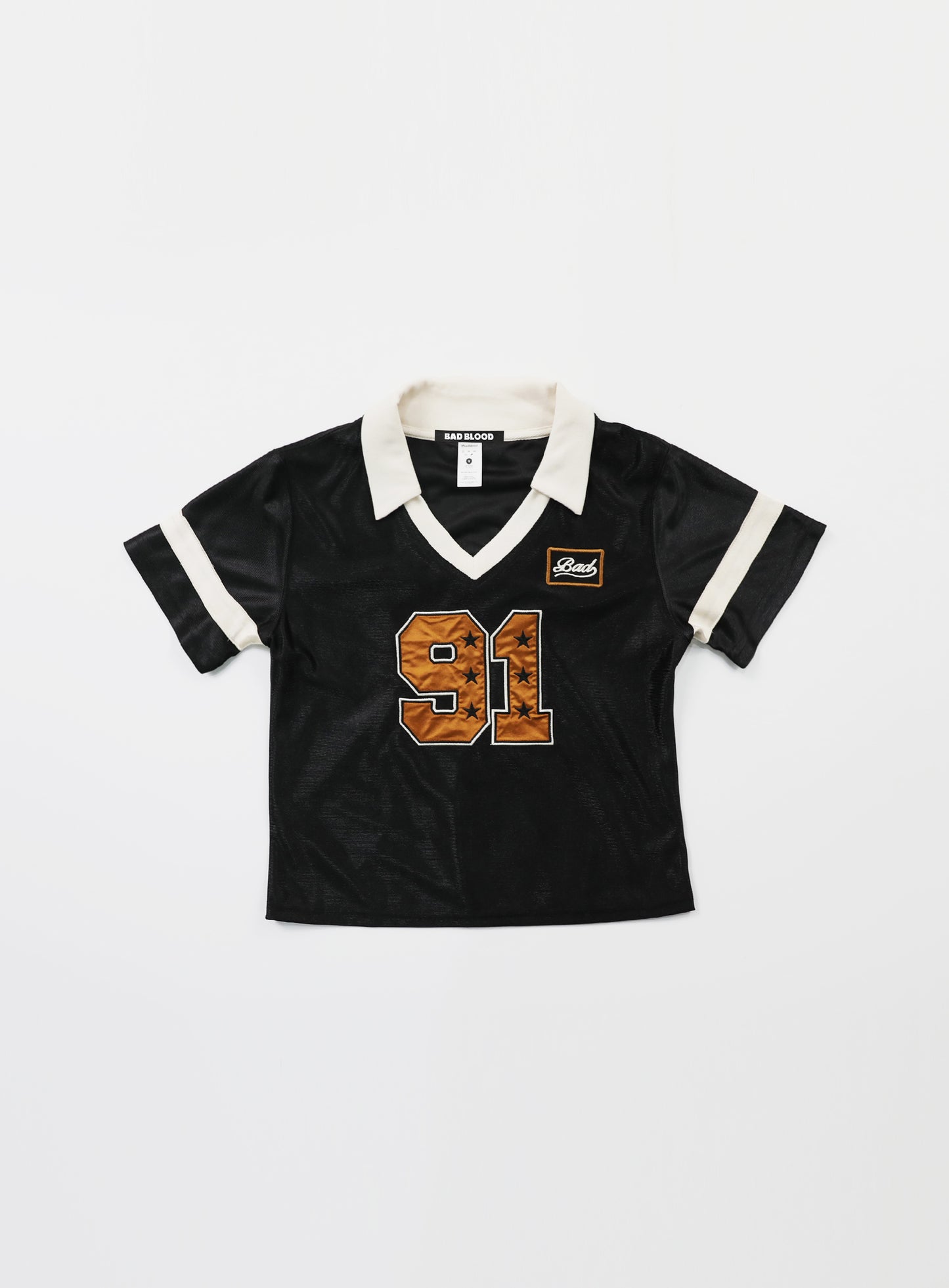 [w-tee24-066] 91 修身足球球衣 – 黑色