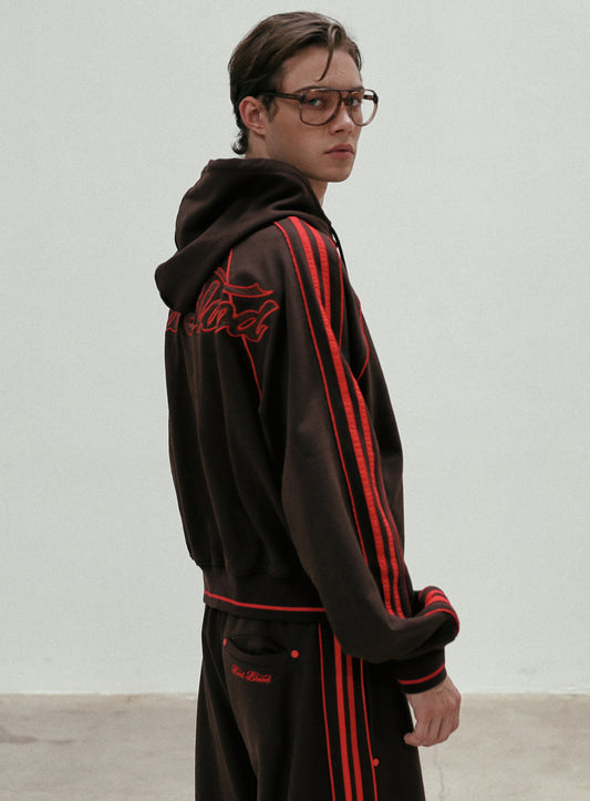 [w-hde24-033] Billy Hood 拉链衫 - 巧克力色
