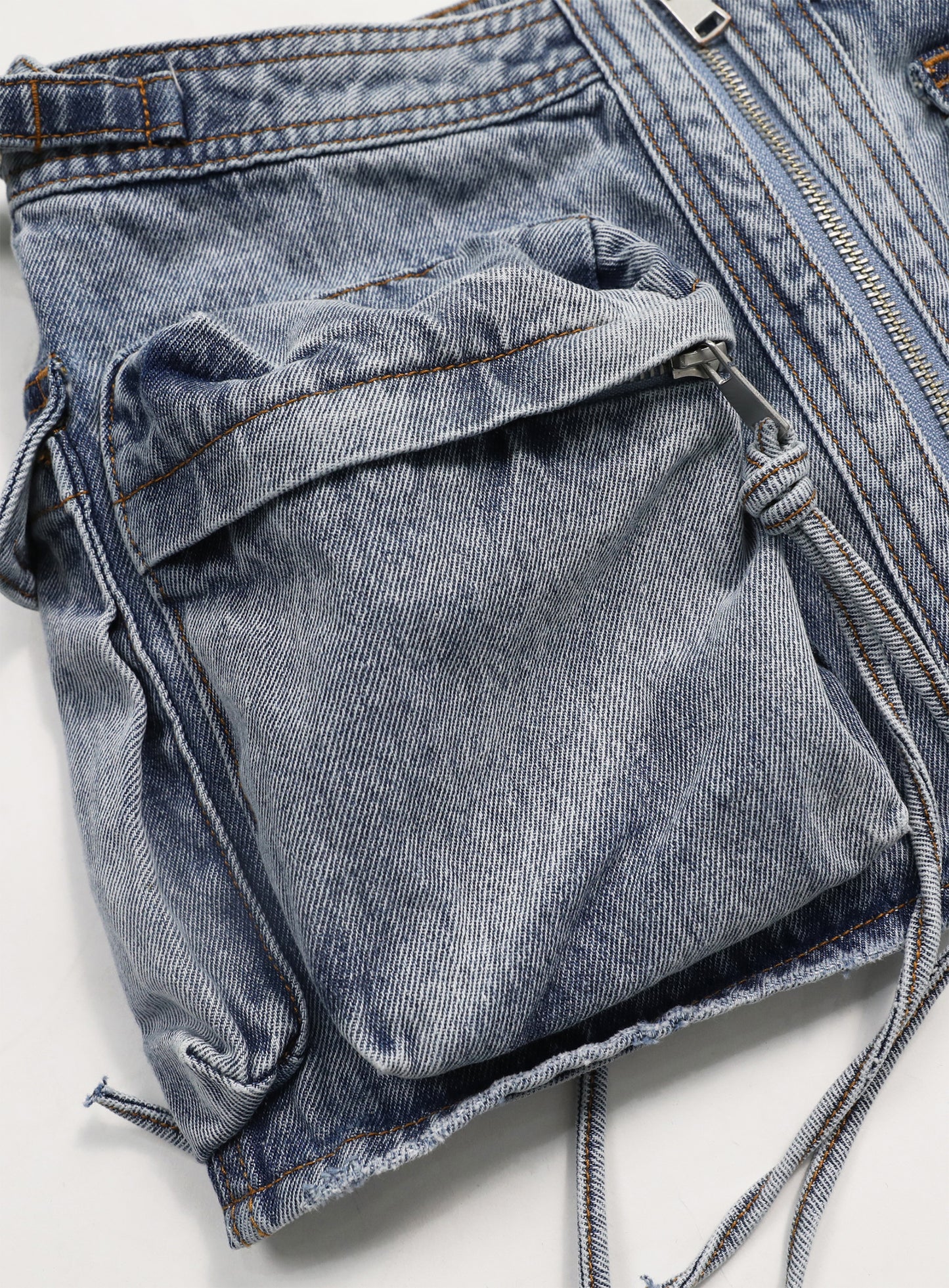 [w-skt23-021] Bonnie 牛仔工装迷你裙 - 蓝色