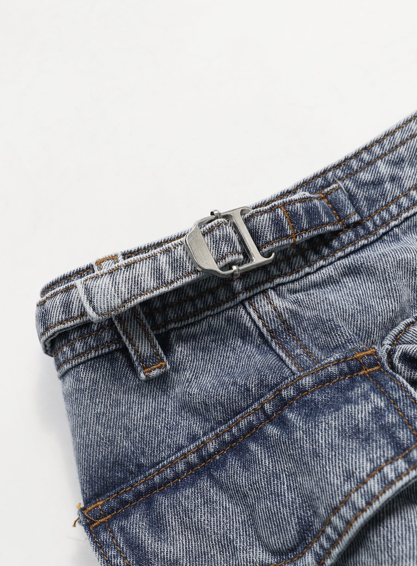 [w-skt23-021] Bonnie 牛仔工装迷你裙 - 蓝色