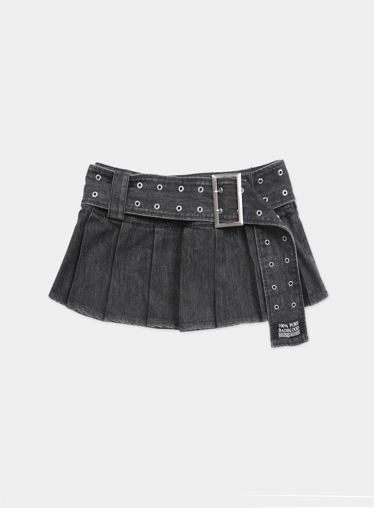 [w-skt23-022] 牛仔迷你裙 - 黑色