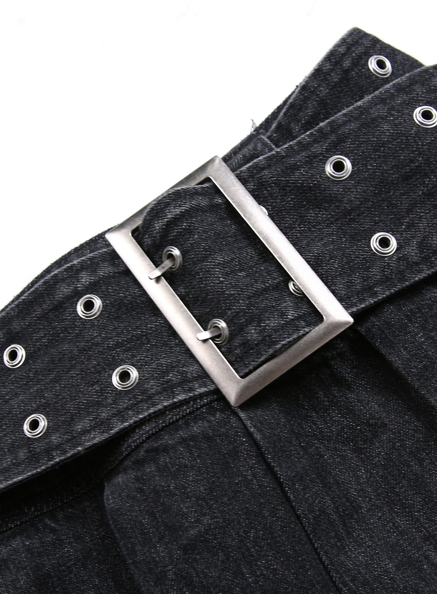 [w-skt23-022] 牛仔迷你裙 - 黑色