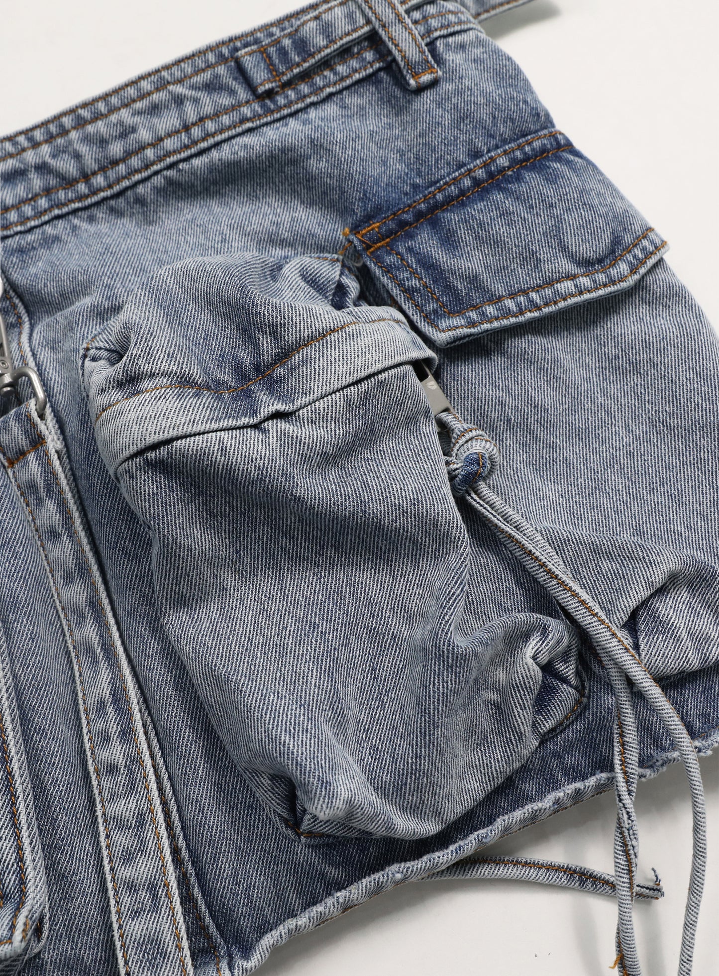 [w-skt23-021] Bonnie 牛仔工装迷你裙 - 蓝色