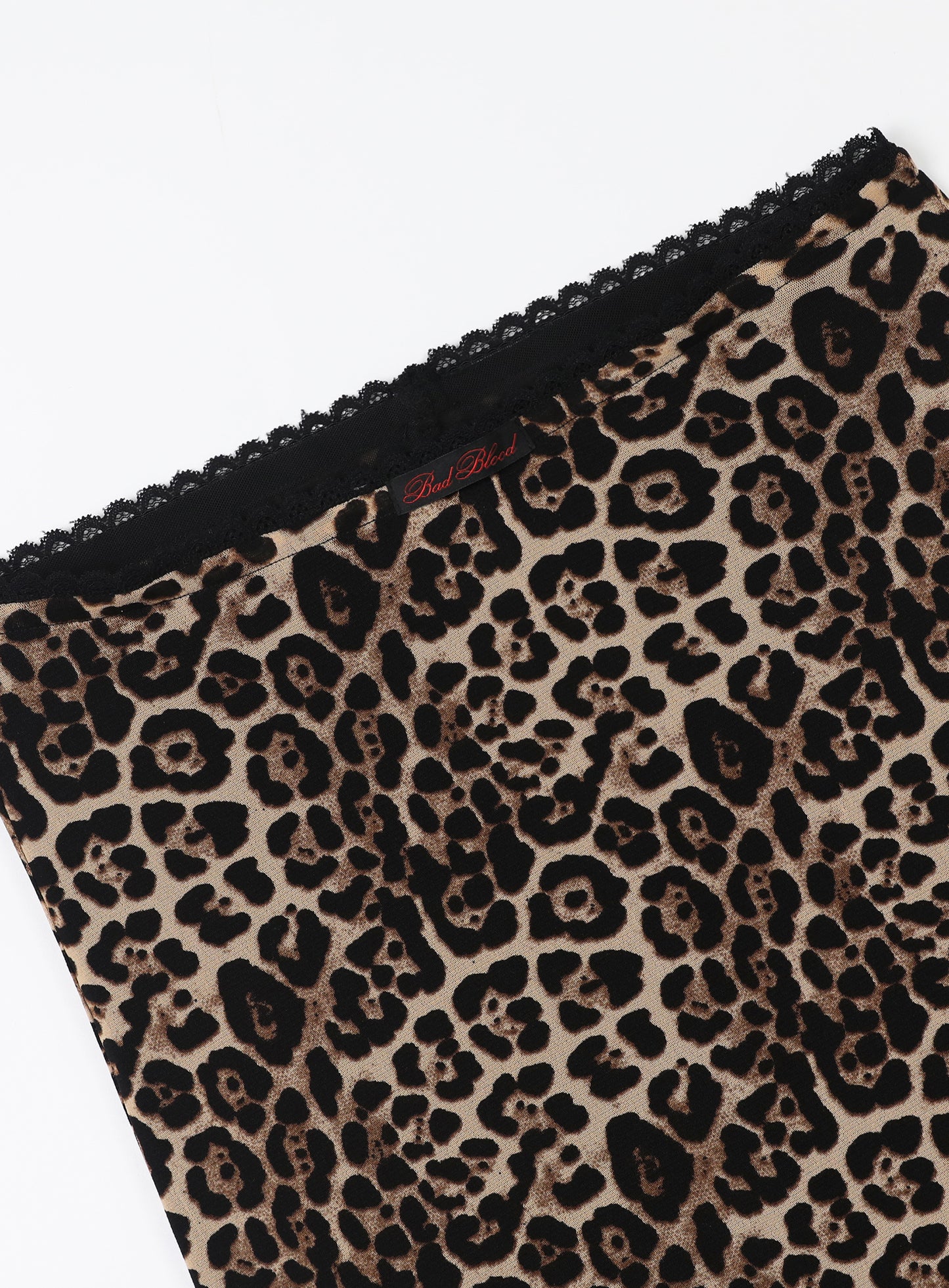 [w-skt24-028] 豹纹中长半身裙 - 棕色