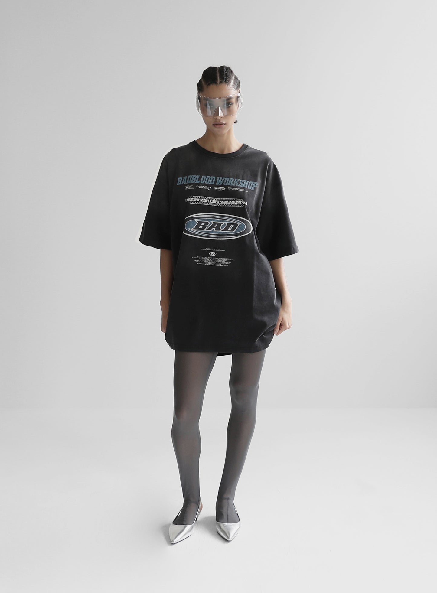 [w-tee24-036] F2 旧效果 T 恤 - 黑色/蓝色