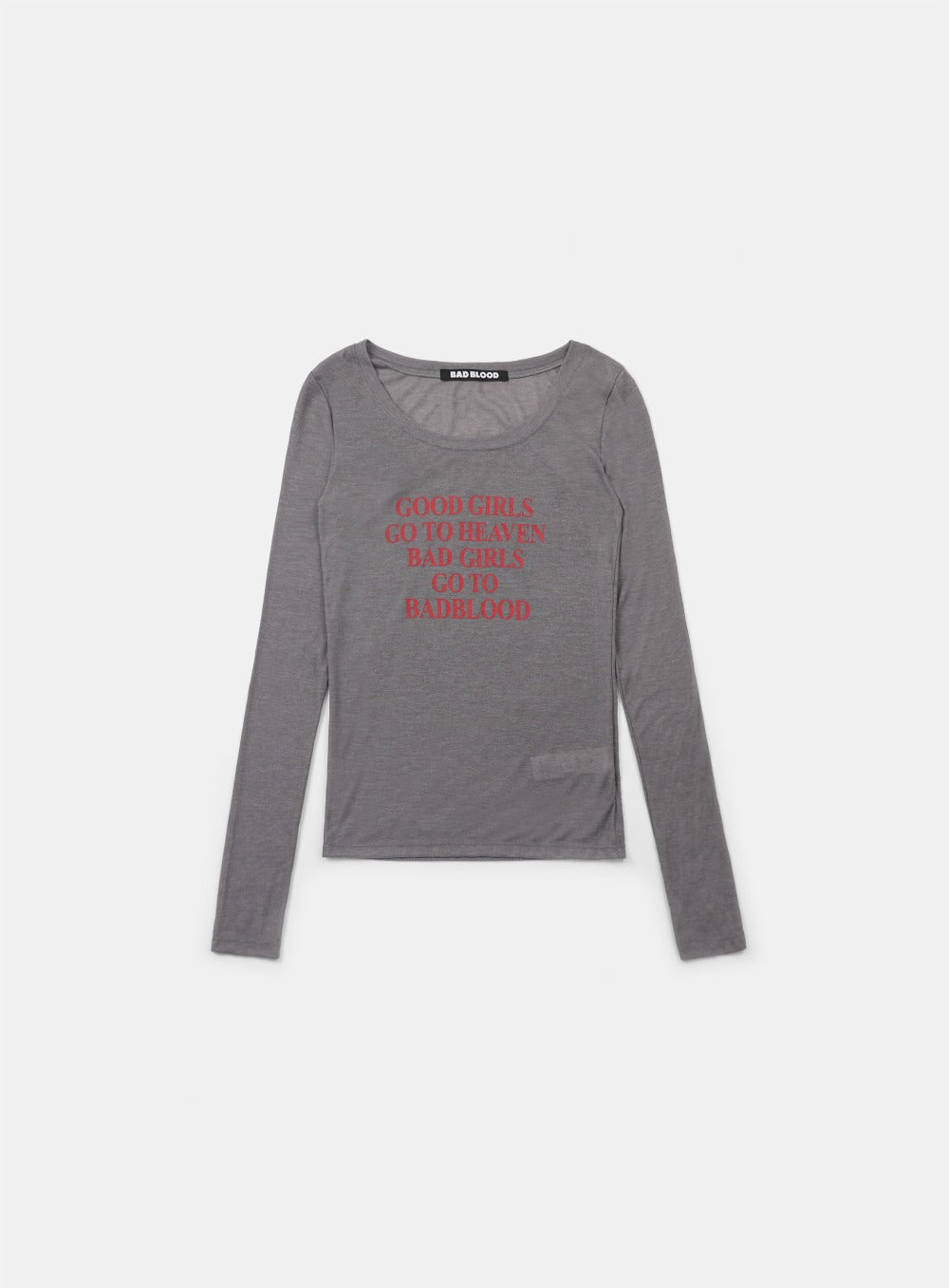 [w-tee24-095] Bad Girls 宽松上衣 - 灰色