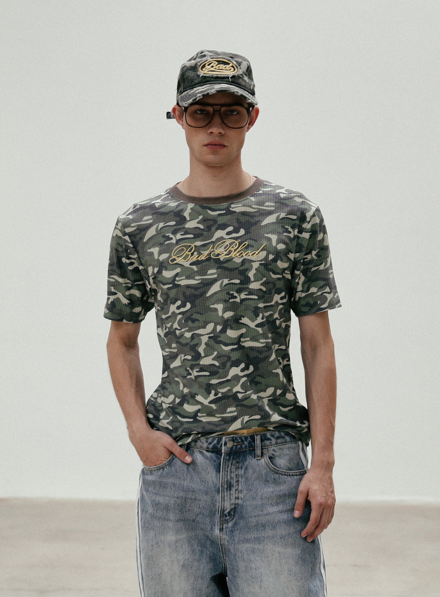 [w-tee24-070] 迷彩短袖修身款 - 军装