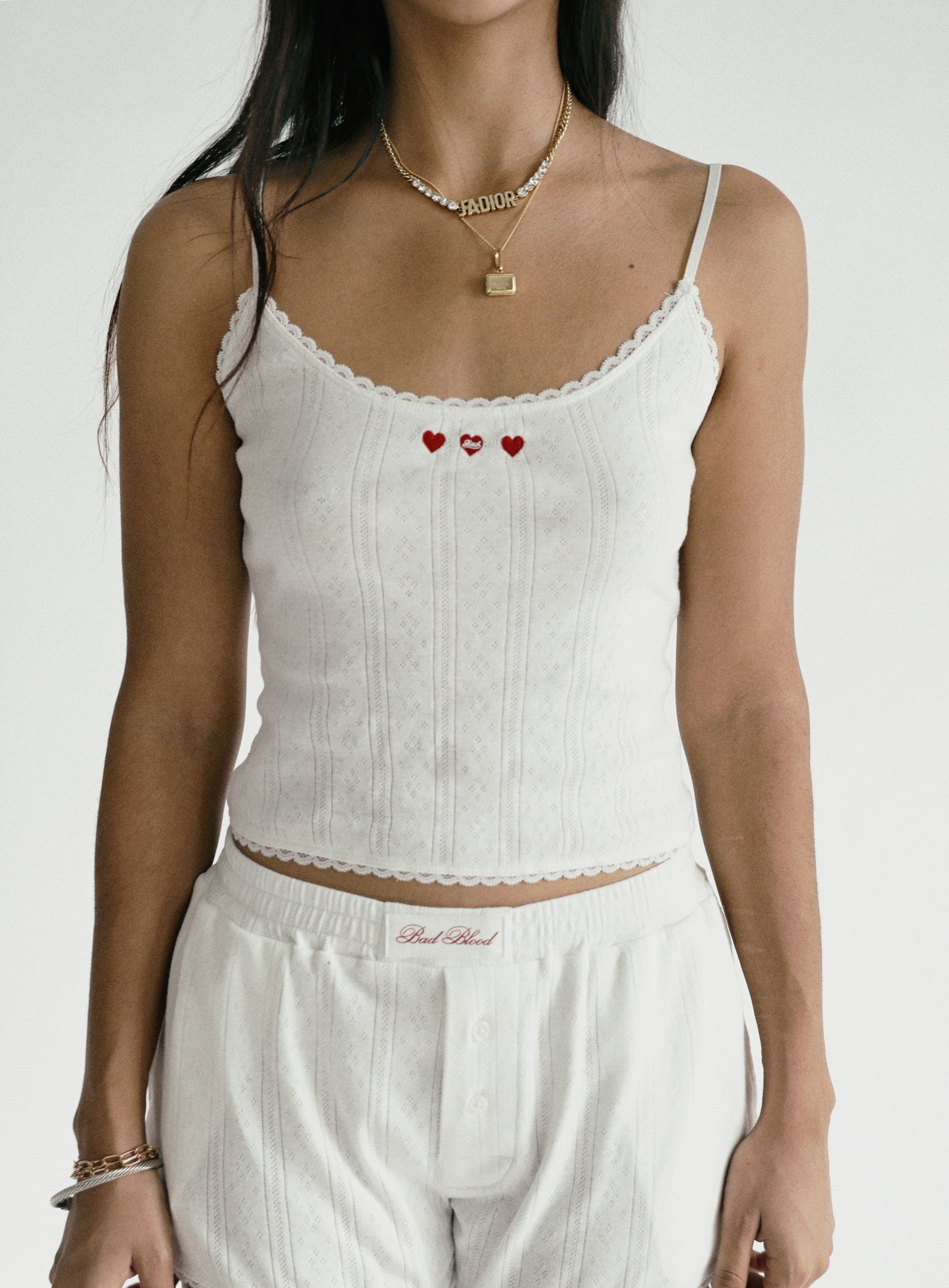 [w-srt24-059] 经典徽标尖头超短平角短裤 - 白色