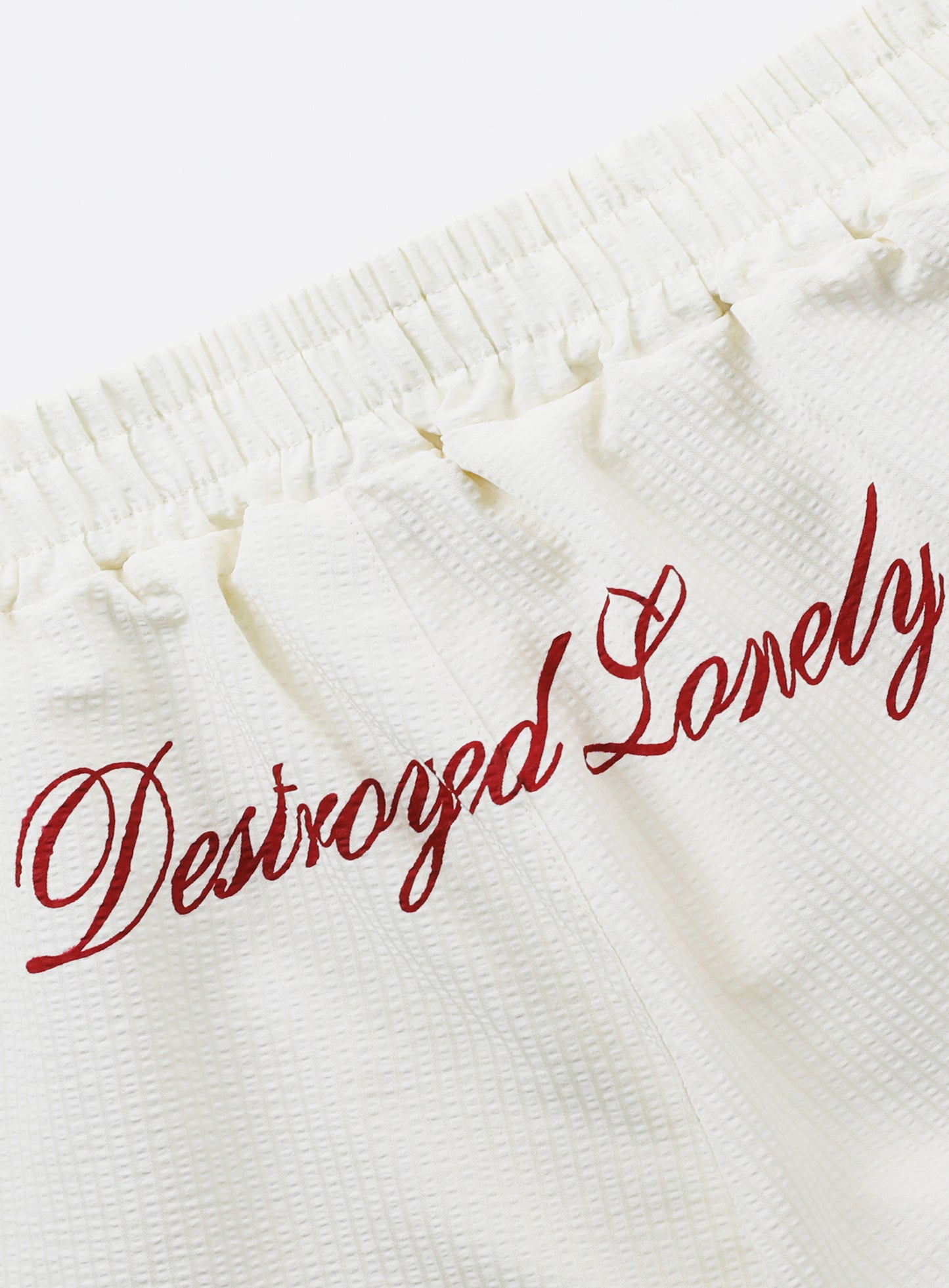 [w-srt24-051] 破烂孤独平角短裤 - 奶油色