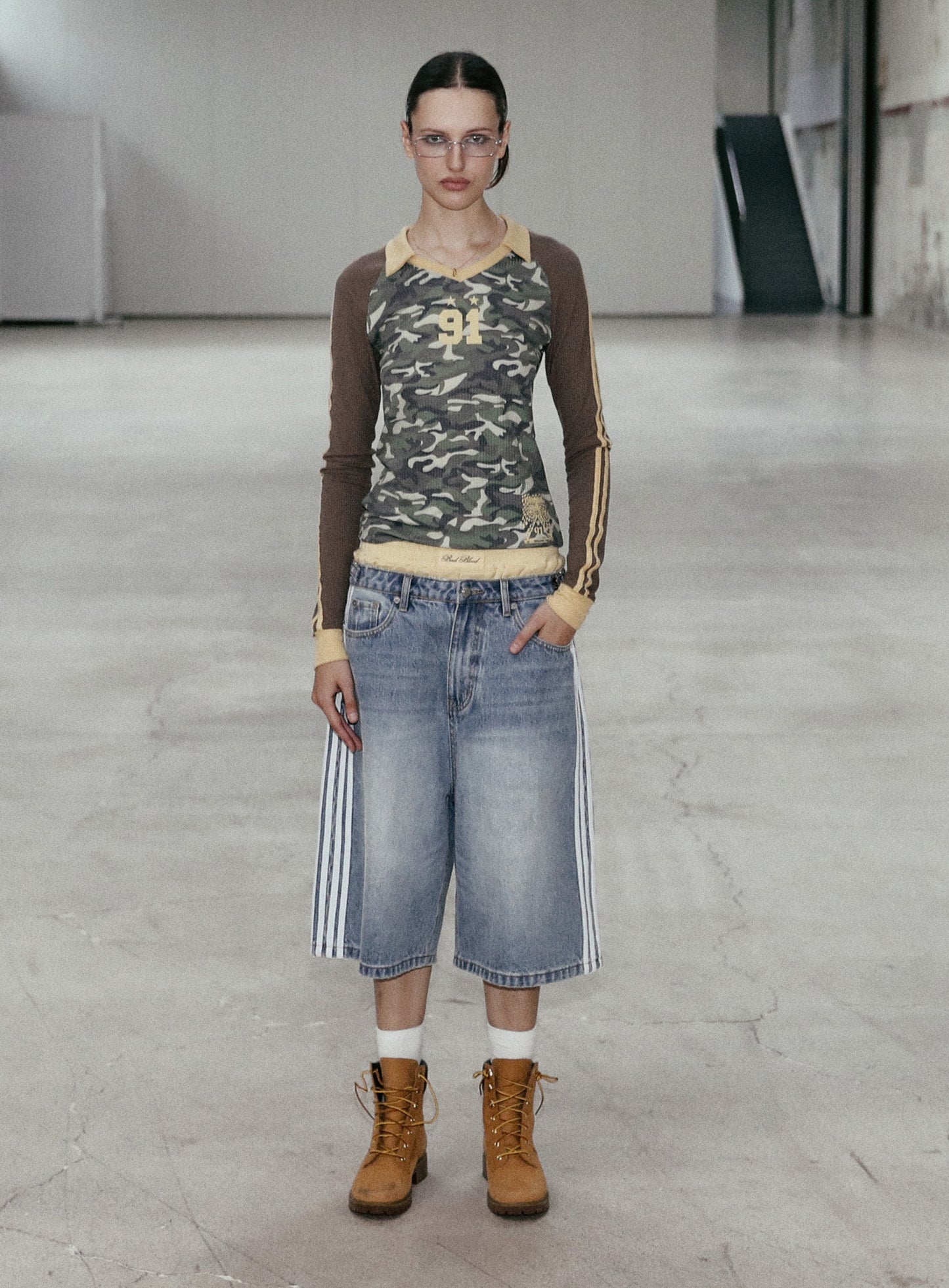 [w-tee24-079] Nadja 平纹针织上衣 - 迷彩