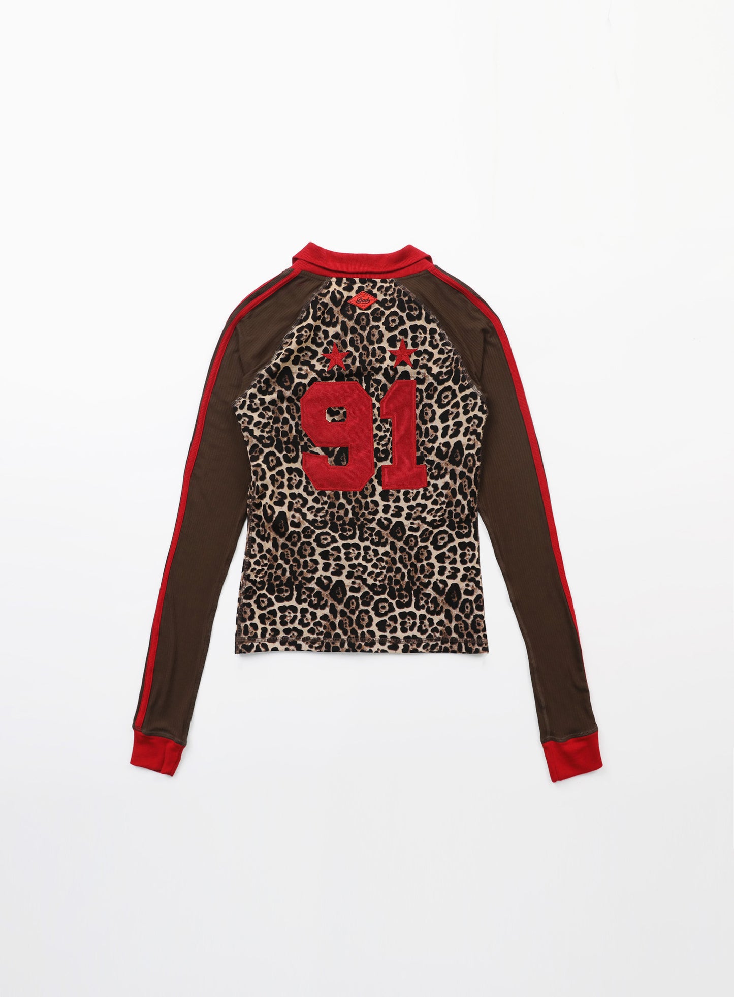 [w-tee24-078] Nadja 双面针织上衣 - 豹纹/黑色