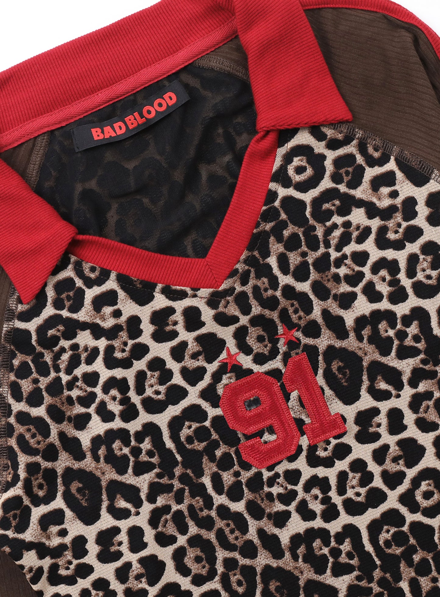 [w-tee24-078] Nadja 双面针织上衣 - 豹纹/黑色