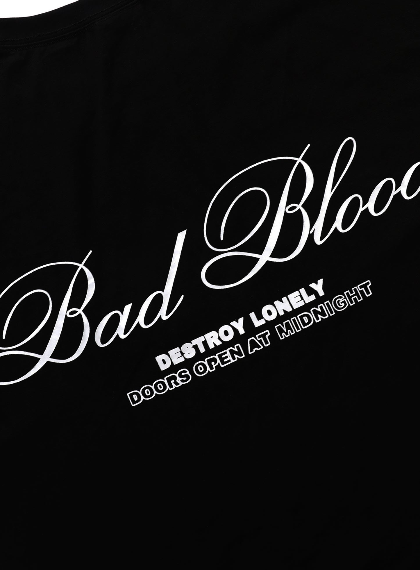 [w-tee24-064] 经典徽标宽松 T 恤 - 黑色