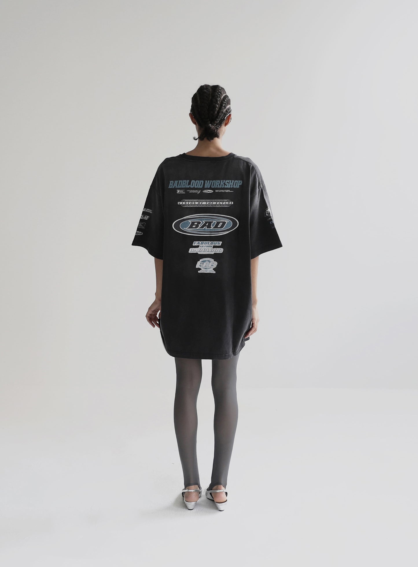 [w-tee24-036] F2 旧效果 T 恤 - 黑色/蓝色