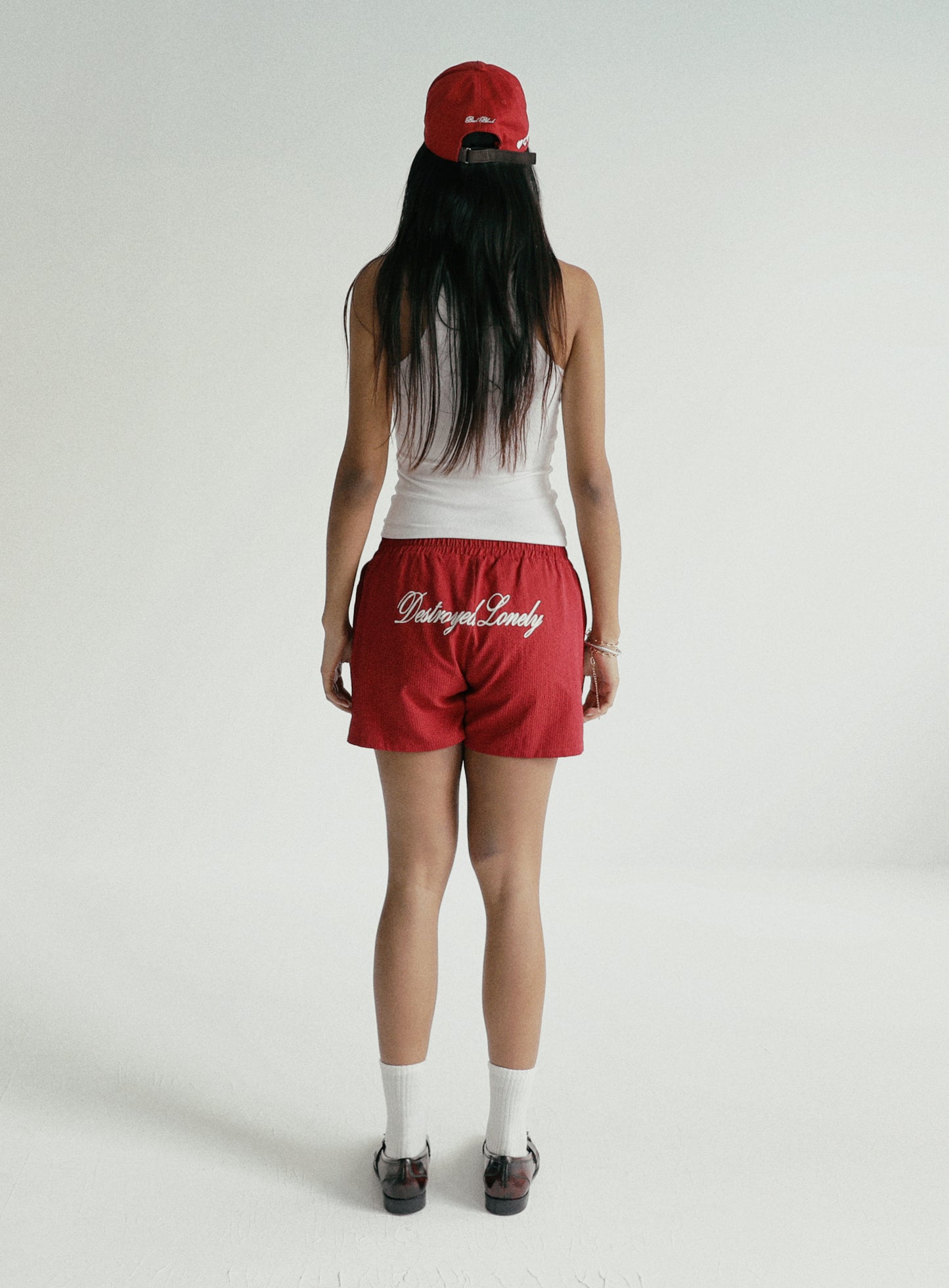 [w-srt24-052] 破烂孤独平角短裤 - 红色