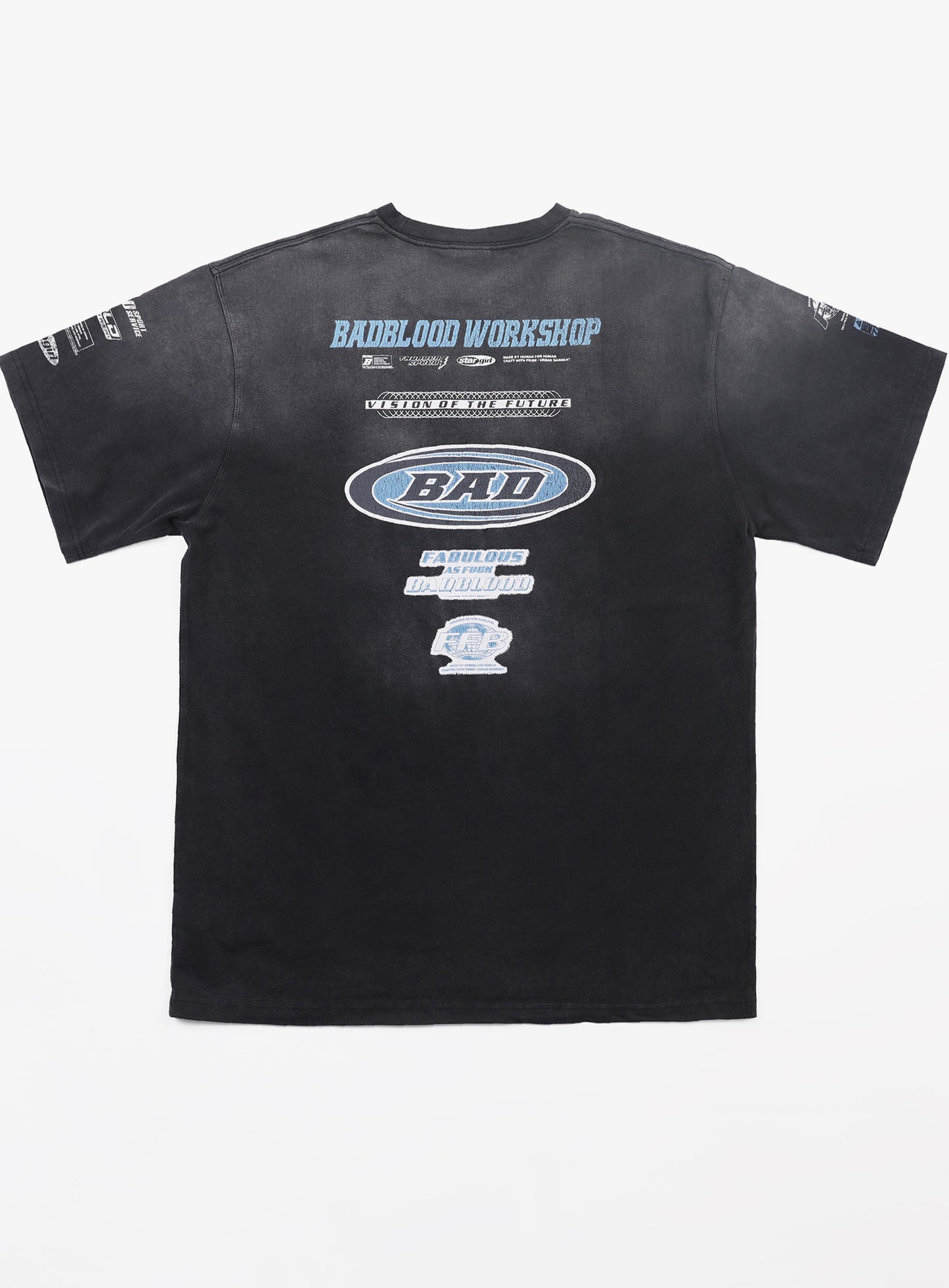 [w-tee24-036] F2 旧效果 T 恤 - 黑色/蓝色