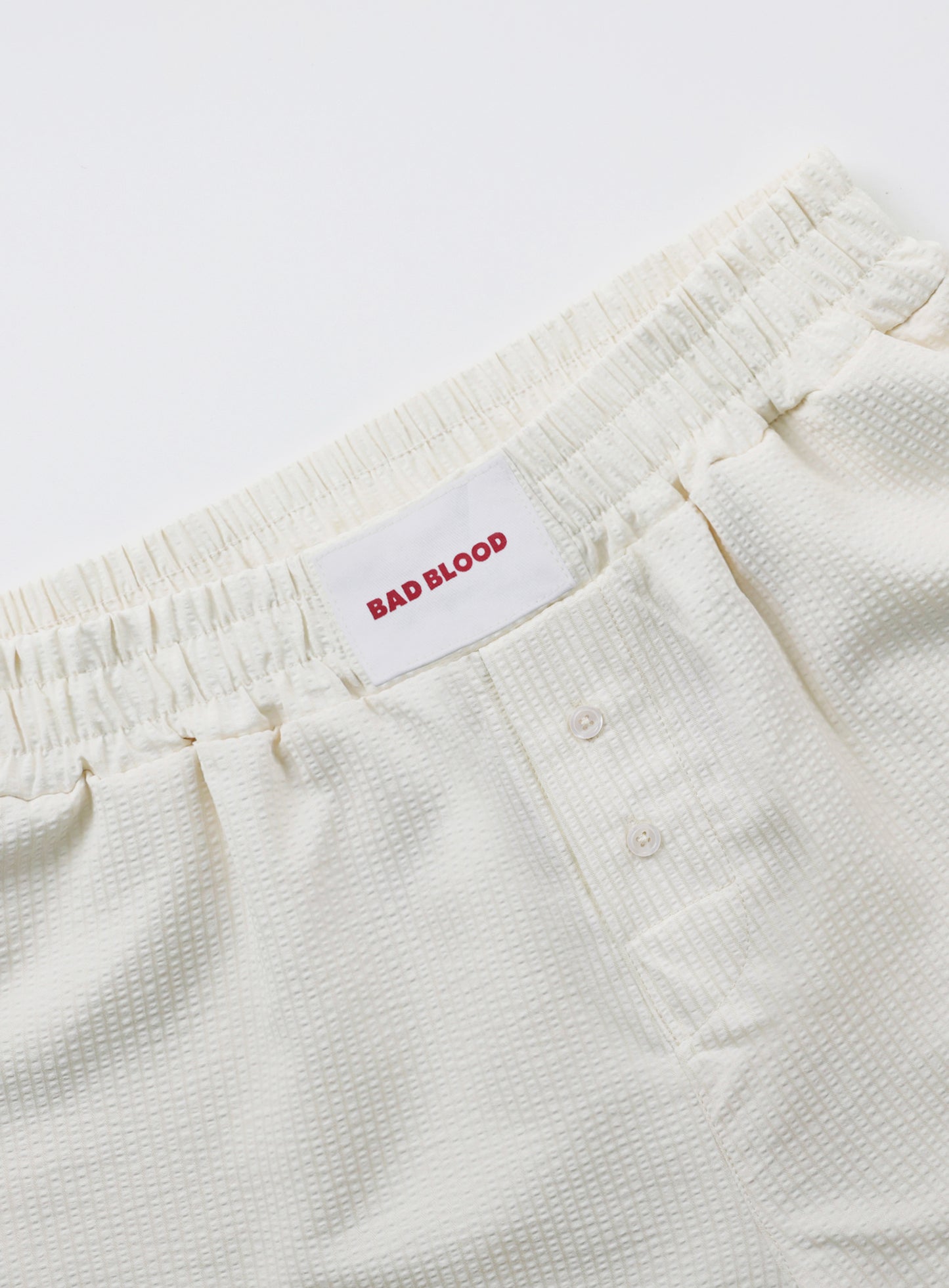 [w-srt24-051] 破烂孤独平角短裤 - 奶油色