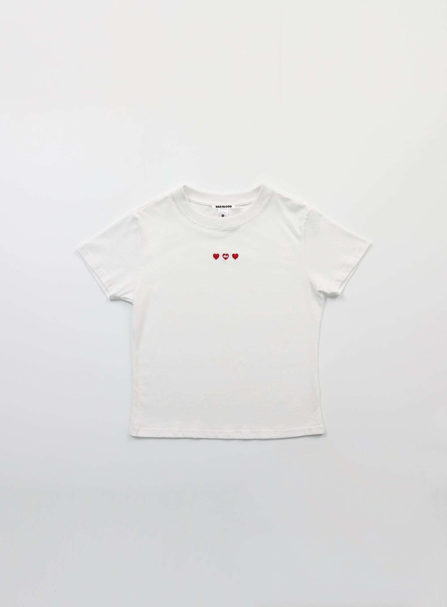 [w-tee24-061] 经典徽标修身 T 恤 - 白色