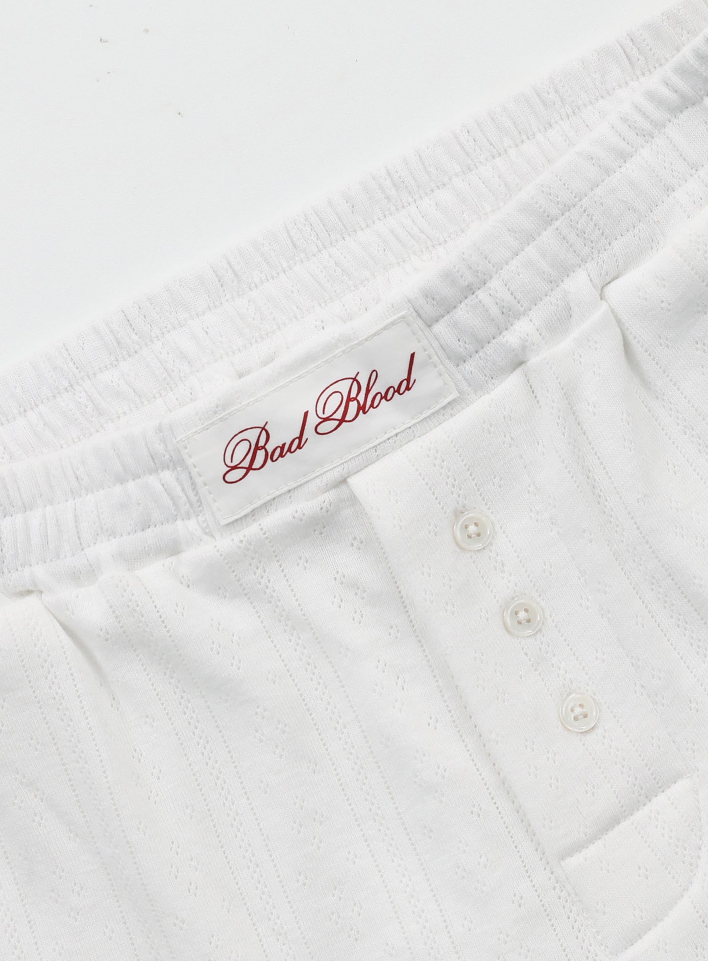 [w-srt24-059] 经典徽标尖头超短平角短裤 - 白色