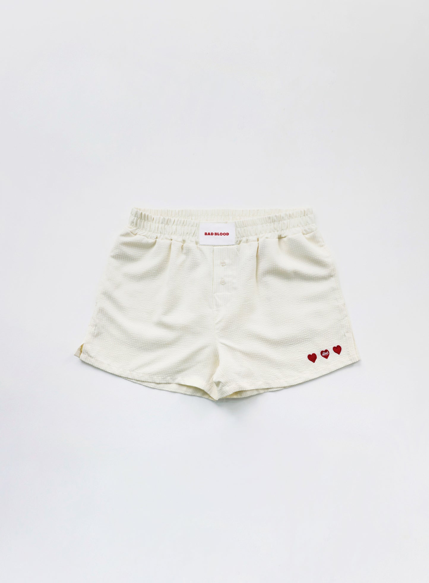 [w-srt24-051] 破烂孤独平角短裤 - 奶油色