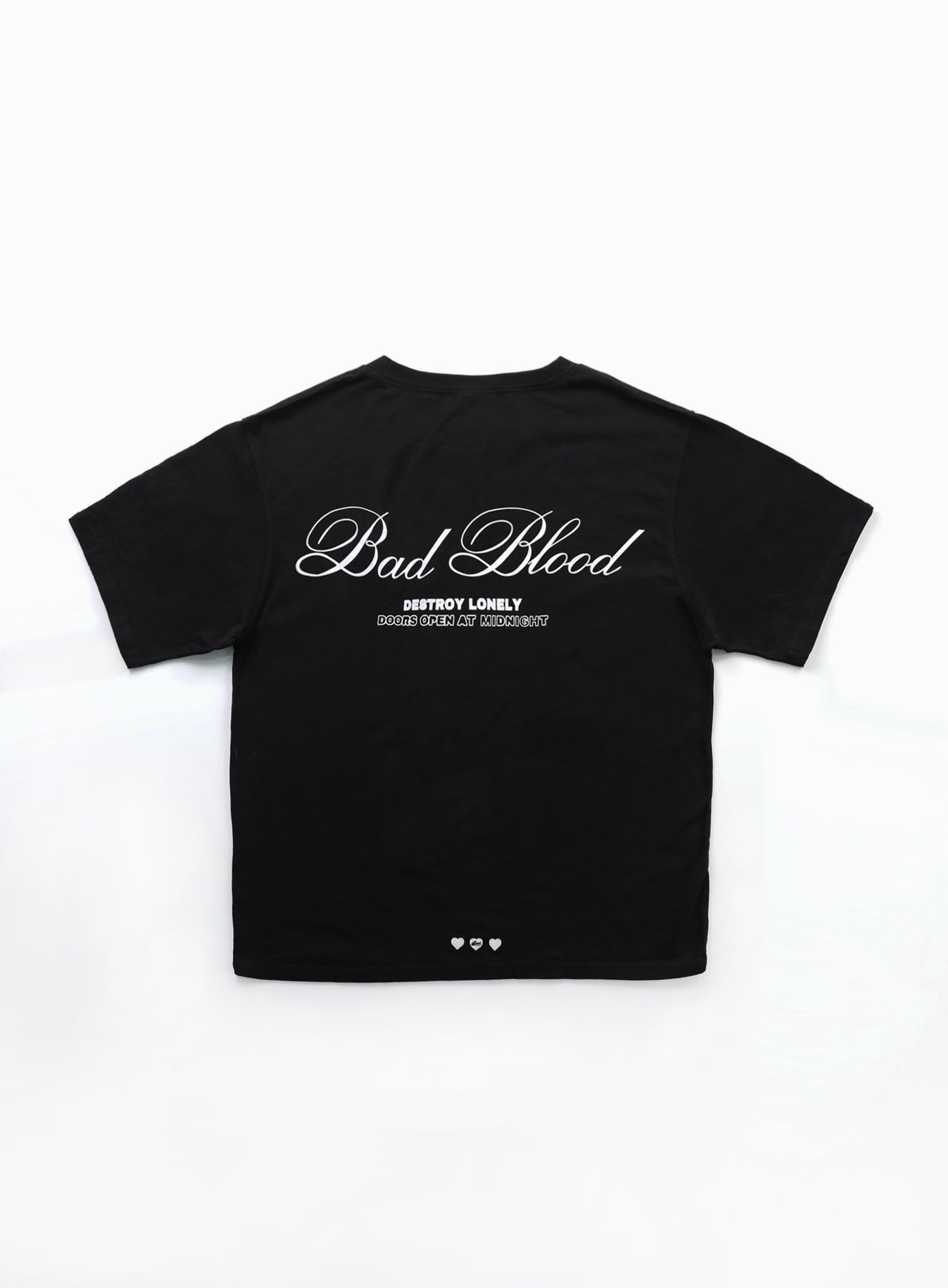 [w-tee24-064] 经典徽标宽松 T 恤 - 黑色